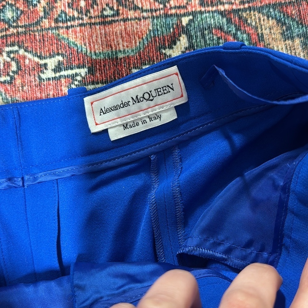 Alexander McQueen High Waisted Cigarette Pant in Ultramarine size 38 / US 2 - Picture 8 of 11